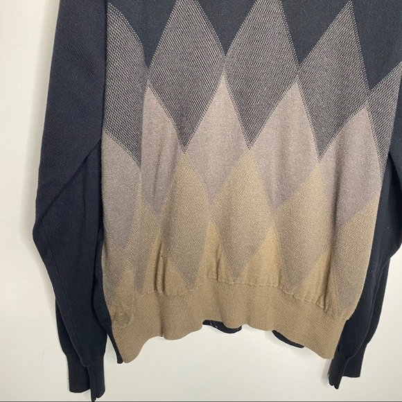 Pronto Uomo V-Neck Argyle Pullover Sweater XLT - Picture 5 of 8